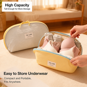 Tas <span class=keywords><strong>Organizer</strong></span> Pakaian Dalam Wanita Portabel, Tas Penyimpanan <span class=keywords><strong>Bra</strong></span> untuk Perjalanan, Kapasitas Besar, Tahan Air, Kotak Pengemas Lingerie dengan Ritsleting - Product Image 3