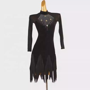 Vestido de Baile Latino con Flecos y Pedrería para Mujer, Traje de Rumba y <span class=keywords><strong>Cha</strong></span> <span class=keywords><strong>Cha</strong></span> de Una Pieza, Profesional, para Competencia - Product Image 2
