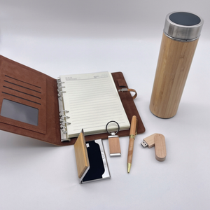 Coffret Cadeau d'Entreprise : Tasses Isothermes en Bois, Carnet en Bois, Stylo, Clé USB, Porte-clés et Étui à Cartes – Idéal pour Cadeaux Personnalisés - Product Image 1