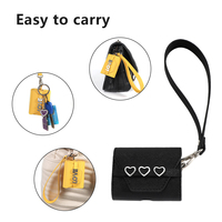 Portable Poignet Porte-clés Sangle Pochette Pour Écouteurs De Luxe En Cuir Pu Couverture Logo Personnalisé Écouteur Étui De Protection