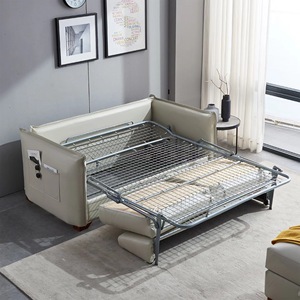 Three <b>Fold</b> Iron Mesh <b>Sofa</b> Bed Frame 98cm-180cm Foldable Carbon Steel Minimalist Design For Living Room - Product Image 3