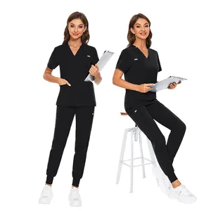 2024 NIAAHINN Manufacturer Wholesale Fashionable Women Scrub Tops Jogging Legs Nursing Work Medical Surgical Uniform