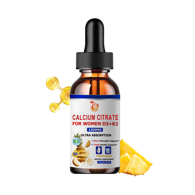 Factory Wholesale Calcium Citrate for Women D3 K2 with Calcium Promotes Calcium from the Intestine into the Blood Liquid Drops