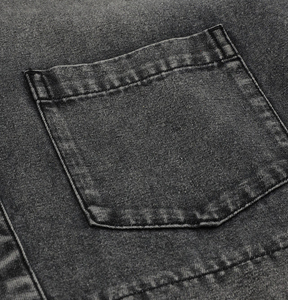 Custom <strong>Men's</strong> Washed Short Sleeve <strong>Denim</strong> <strong>Shirt</strong> Button Down Chest Pocket Boxy Fit Breathable Anti-Wrinkle Summer Casual Streetwear - Product Image 4