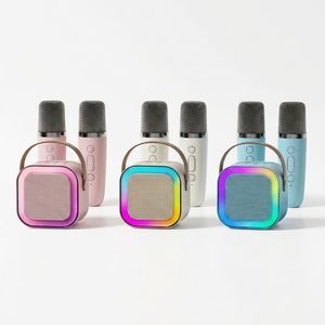 Microphone K12 à prix promotionnel d'usine, haut-parleur sans fil portable, jouet pour enfant, barre de son, mini microphone portable pour KTV extérieur et soirées à domicile, micro BT - Product Image 1