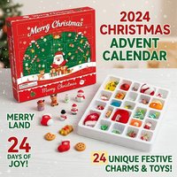 Nouvelle boîte mystère de 24 porte-clés poinçonnés en forme de poupée de Noël, cadeau de Noël du Père Noël pour enfants