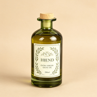 Bouteille d'huile en verre de luxe 3.3/10/17oz avec bouchon verseur à double compartiment, distributeur d'huile d'olive anti-goutte pour marque