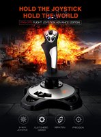 Controles de Simulador de Vuelo PXN 2113 Pro, Joystick de Vuelo con Función de Vibración y Controles de Aceleración, Joystick de Vuelo con Cable