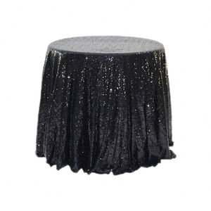 Luxury Gold Sequin <b>Tablecloth</b> Black Silver Round 120 130 Inch <b>Wedding</b> Table Cloth for Sale - Product Image 1