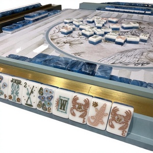 Juego de Mahjong Americano de 160 Piezas, Fichas de Mahjong de 2 Capas con Diseño Acuático, Grabadas en Acrílico, Regalo de Lujo - Product Image 3