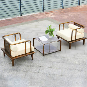 Ensemble de canapés d'extérieur avec structure en acier inoxydable, résistant aux intempéries, pour jardin, cour, villa, balcon. - Product Image 1