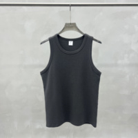 Camiseta sin Mangas de Algodón Viscosa de 300 g/m², Color Tierra Sólido, Transpirable, Lisa, Estilo Urbano Informal para Hombre, OEM