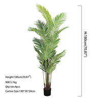 Palmier artificiel de style nordique pour la décoration intérieure du salon, aménagement paysager au sol, plante verte bionique en pot