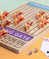 JEU D'ÉCHECS DE COURSE DE CHEVAUX EN BOIS TABLE D'ÉCHECS ÉDUCATIONNELLE AMUSANT POUR ENFANTS MONTESSORI JOUT ÉCHECS DE COURSE DE CHEVAUX 2024