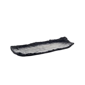 Melamine black dinner plate plastic dessert dim sum plate japanese korean sushi plate dish