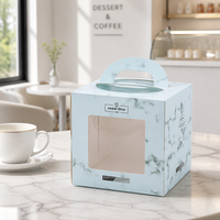 Boîte à gâteau personnalisée imprimée avec fenêtre et poignée, emballage de boulangerie en gros pour desserts d'anniversaire et services de plats à emporter