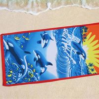 Serviette de plage ronde à séchage rapide, motif fantaisie sans sable, personnalisation d'usine, avec logo, absorption d'eau, microfibre