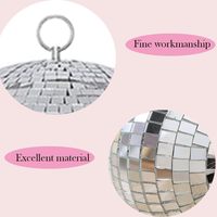 Boule miroir rotative en verre argenté imprimée en couleur de 24 pouces avec anneau de suspension pour décoration de Noël Arbre de Noël