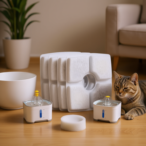 Fontaine à eau cubique pour chat Wonder Creature, 4 filtres à charbon, 2 éponges pré-filtres, accessoire pour aquarium pour animaux de compagnie - Product Image 2