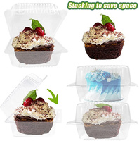 Boîte en plastique PET à clapet jetable pour desserts, sandwichs à salade de fruits, cupcakes, sushi, hamburger, pain, couvercle alimentaire à usage industriel