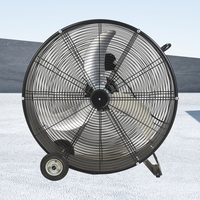 Nouveau design de ventilateur de circulation d'air en métal mobile de 24 pouces puissant ventilateur de tambour d'échappement de moteur en cuivre pour l'extérieur hôtel industriel