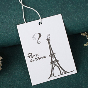 Tùy Chỉnh Riêng Biểu Tượng Quần Áo An Ninh Thẻ Giá May Mặc Nhãn Quần Áo Treo Thẻ Giấy Màu Đen Với Logo - Product Image 5