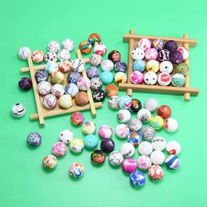 ลูกปัดซิลิโคนสีกัม 15 มม. สำหรับทำสายคล้องจุกนมหลอก DIY ขายส่ง ลูกปัดซิลิโคนสำหรับเด็ก คัดสรรอย่างเข้มงวด ลายพิมพ์น้ำ - Product Image 3