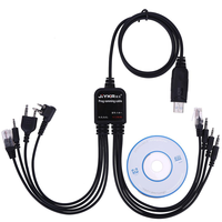 Cable Programador USB 8 en 1 para Computadora, para Kenwood, Baofeng, Motorola, Yaesus, Icom, Walkie Talkie, Radio de Auto, Software de CD