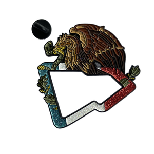 Teinture personnalisée <span class=keywords><strong>noir</strong></span> mexique <span class=keywords><strong>aigle</strong></span> drapeau mexicain chapeau cadre épinglette - Product Image 4