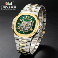 Fabricant de montres personnalisées TEVISE, montre mécanique squelette automatique de luxe pour homme, Montre Homme