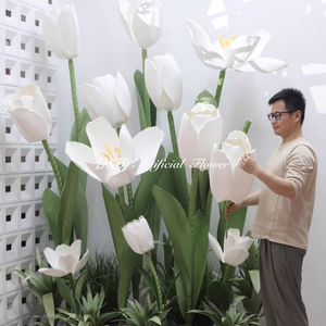 Fiori decorativi fatti a mano in schiuma EVA 2m di altezza gigante rosa tulipano giallo bianco con supporto per matrimonio decorazioni Set di fiori - Product Image 1