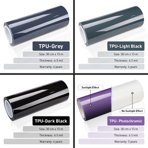 Gran oferta de TPU de calidad de Corea, antiarañazos, 0,3*15M, película tintada para faros de coche de TPU, luz negra, humo, luz trasera negra, película para faros delanteros - Product Image 5