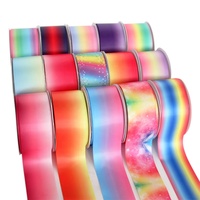 Vente chaude 4cm Transfert De Chaleur Multicolore Satin Rubans Ruban De Satin Personnalisé pour Gâteau Fleur Cadeau Décoration Emballage
