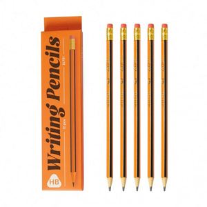 Modern HB Pencil Set High Quality Hexagonal Pattern Black Plastic <b>Eraser</b> New Release School Stationery Factory Low Price - Product Image 5
