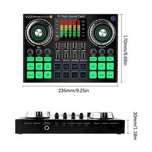 <span class=keywords><strong>Tarjeta</strong></span> de <span class=keywords><strong>sonido</strong></span> <span class=keywords><strong>externa</strong></span> de grabación en vivo V22 con logotipo personalizado más vendido para estudio de grabación interfaz de Audio Usb transmisión en vivo - Product Image 6