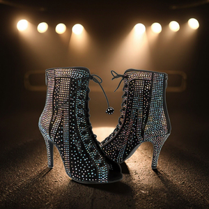 Zapatos de Baile Premium <span class=keywords><strong>para</strong></span> <span class=keywords><strong>Mujer</strong></span> Venta Directa de Fábrica con Cuentas Brillantes y Empeine de Seda Antideslizantes <span class=keywords><strong>para</strong></span> Baile Latino de Salón <span class=keywords><strong>Tango</strong></span> y Salsa - Product Image 1
