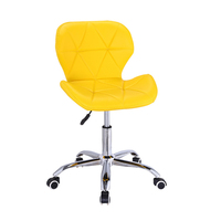 Chaise de salle à manger moderne avec roulettes, en cuir PU blanc, pivotante et réglable, pour bar et club