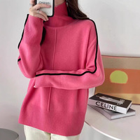 Pull en tricot à col roulé et demi-zip pour femme, tissu doux et chaud, épaules tombantes, décontracté pour tous les jours, automne-hiver, plusieurs couleurs
