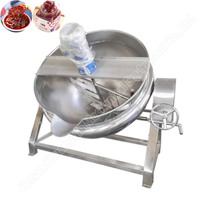 Cooking Kettle With Mixer Scraped Surface Jacketed Kettle Vacuum tank 300l Electricity Heating Tiltable Boiling Kettle - Product Image 3