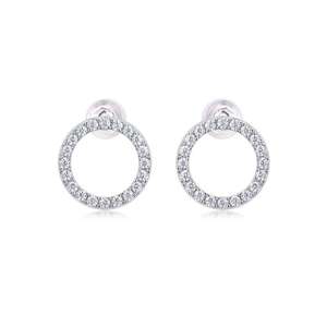 Pendientes de Moissanita Rectos y Elegantes, Plata 925, Corte Circular Antialérgico para Mujer - Product Image 5