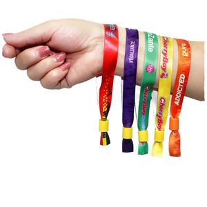 Bracelets de fête personnalisés en tissu imprimé par sublimation pour billet d'entrée d'événement - Product Image 1