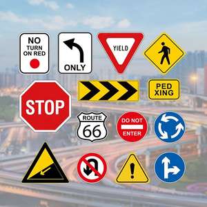 Segnale di avvertimento per la sicurezza stradale bordo limite di velocità rallentare i segnali di controllo del traffico Mobile in alluminio segnaletica stradale riflettente in metallo - Product Image 4