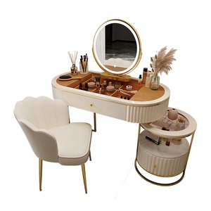 Rangement de luxe pour chambre à coucher, ensemble de table de toilette, organiseur avec tiroirs, commode miroir, offre spéciale - Product Image 6