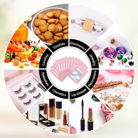 Sacs plats refermables en aluminium transparent multicolores, à fermeture éclair, pour produits de beauté