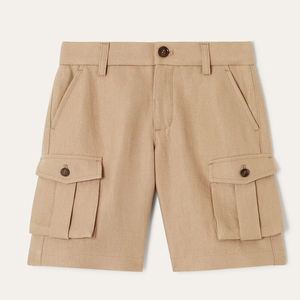 Ensemble <span class=keywords><strong>de</strong></span> vêtements utilitaires <span class=keywords><strong>de</strong></span> style classique pour garçons <span class=keywords><strong>de</strong></span> deux pièces-Chemise d'été et short cargo pour les activités scolaires des enfants - Product Image 5