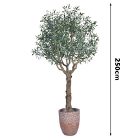 Arbre d'olivier artificiel de 8,2 pieds en plastique, écologique, pour décoration intérieure/extérieure de mariage ou de fête, résistant aux UV et au look naturel