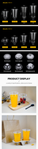 Custom Size and LOGO 8oz 12oz 16oz 24oz Disposable Recyclable Hot&<b>Cold</b> Coffee Milk Tea Clear PP Plastic <b>Cups</b> With Dome Lids - Product Image 3