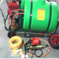 Pulvérisateur à moteur thermique 300L, pulvérisateur manuel à chariot avec seau de 300L pour travaux en verger