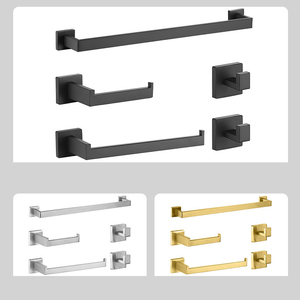 OEM/ODM Personnalisé, Acier Inoxydable SUS304, <span class=keywords><strong>Quincaillerie</strong></span> Moderne pour Salle de Bain et <span class=keywords><strong>Cuisine</strong></span>, Ensemble de 5 Accessoires de Salle de Bain pour Villa - Product Image 2