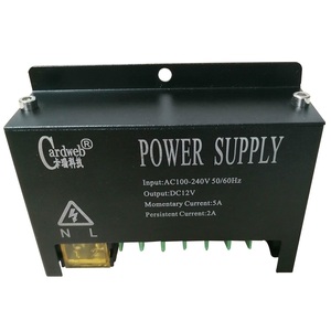 CR-D-6 สีดำ ติดตั้งง่าย AC 100~240V 50Hz/60Hz DC12V แหล่งจ่ายไฟแบบสวิตชิ่งสำหรับตัวควบคุมการเข้าออก - Product Image 2